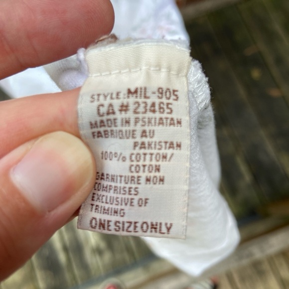 Vintage White Floral robe with tie waist - Picture 5 of 8